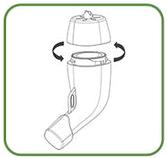 Rotate and detach the cap
