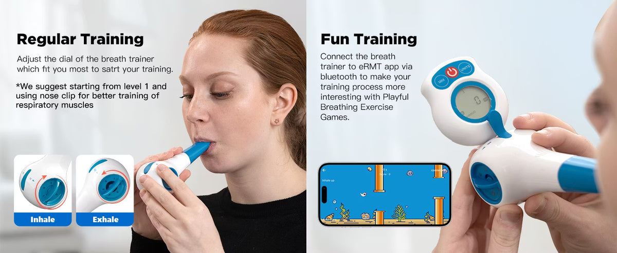 MEDIHOMEAID - Respiratory Muscle Trainer with Digital Meter