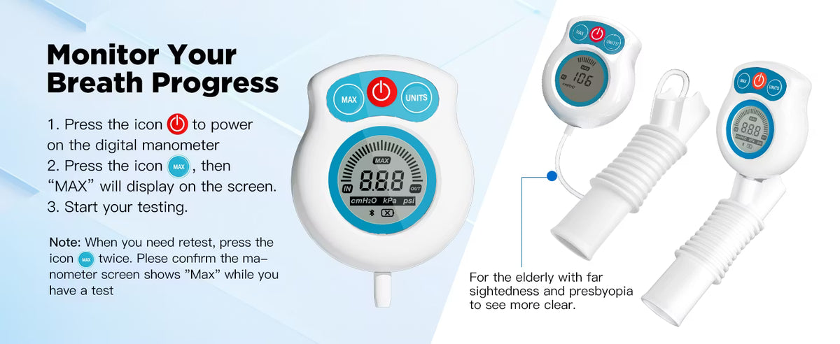 MEDIHOMEAID - Respiratory Muscle Trainer with Digital Meter