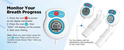 MEDIHOMEAID - Respiratory Muscle Trainer with Digital Meter