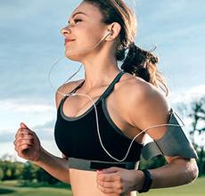 Athlete training outdoors
