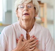 Person managing breathing issues